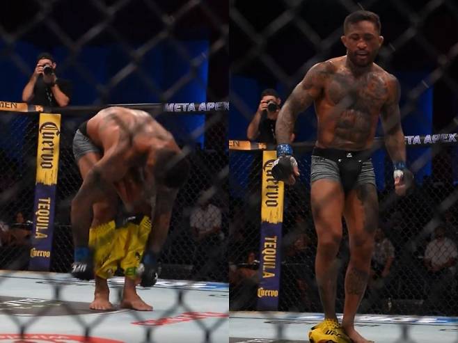 이기자마자 바지 벗더니 大자로 뻗었다…UFC 승리 직후 돌발 세리머니→본인도