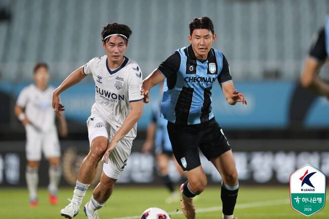 [k2.review] 종료 직전 지옥과 천당 오갔다...'10명 싸운' 천안 극장골→수원FC 막판 동점골, 2-2 무승부