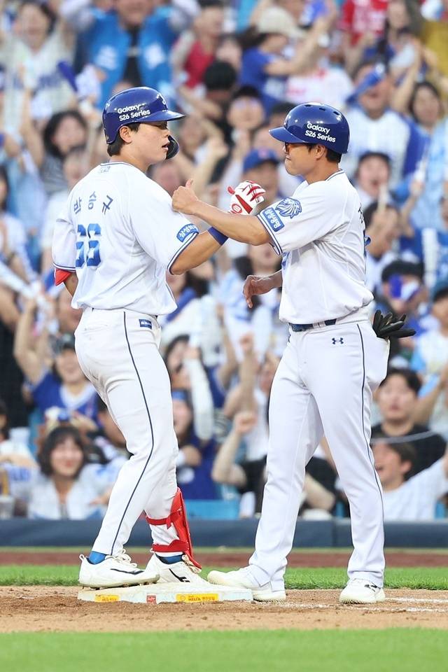 ‘0-6→7-6’ 이런 경기가 있나!…‘전병우 추격의 스리런+박승규 결승타’ 삼성, 역전 드라마 연출하며 SSG에 전날 패배 설욕