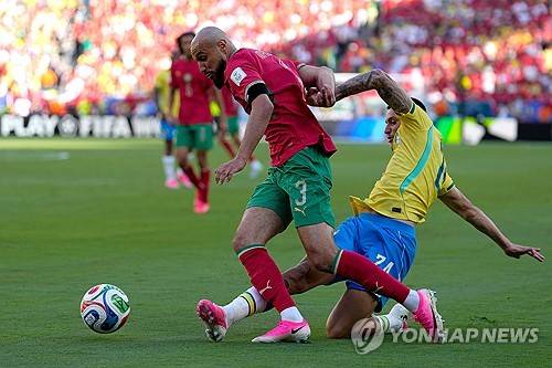일본 침몰 가능… '32강 예비상대' FIFA랭킹 7위 모로코, 브라질 가둬놓고 팼다
