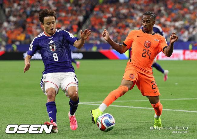'월드컵 우승의 꿈' 日 축구, 한숨 푹푹...'이강인 절친' 구보까지 쓰러졌다