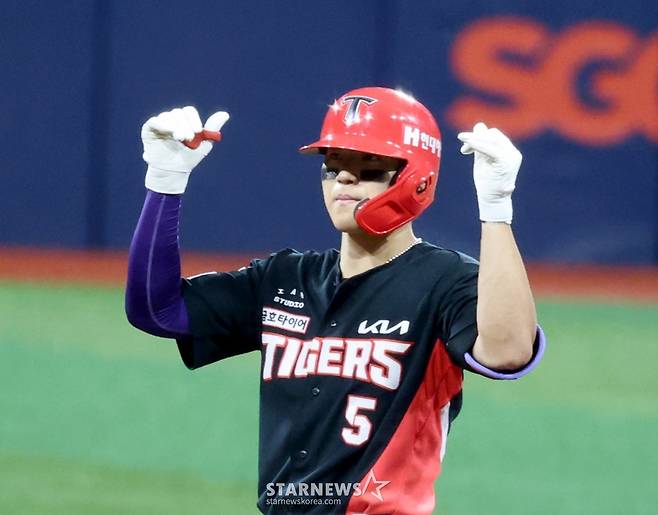'김도영 3타점 폭발!' 3연승 질주한 KIA, 3위 삼성과 1.5G차 접근→키움전 8전 전승 [고척 현장리뷰]