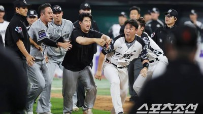 철없는 후배의 도발이냐, 참지 못한 선배들의 오버냐...한화-KT 벤클, 누구 잘못인가