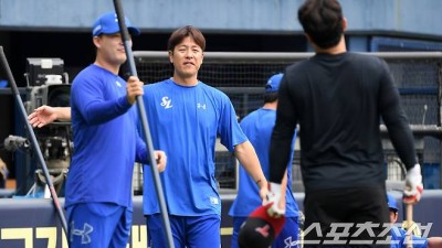 '동원아 형 품에 안겨' 강민호 손짓에 달려가 품에 안긴 박동원...뜨겁다 못해 더웠다[잠실 현장]