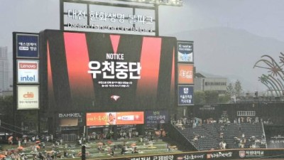 빗속 역전 드라마…한화, 0대 4에서 5대 4 뒤집은 순간 '우천 중단'