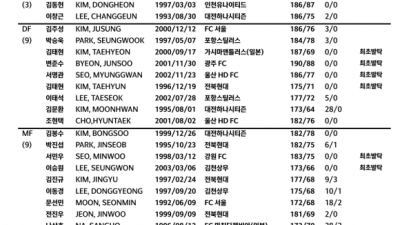 홍명보호, 동아시안컵 출전할 대표팀 명단 확정…7명이 최초 발탁