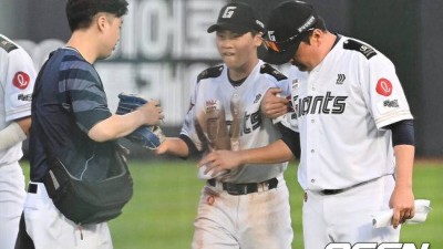 데뷔 첫 선발 출장→멀티히트...불 뿜었던 육성 신화' 박찬형, 허벅지 단순 경련으로 교체 [오!쎈 부산]