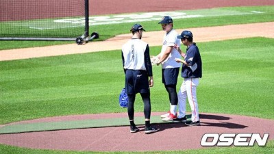 ‘흔들린 영점’ 상대 더그아웃 향해 90도 허리 숙인 김서현… 부활한 ‘대전 예수’ 붙잡고 구원 요청 [최규한의 plog]