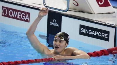 김우민, 세계수영선수권 자유형 400ｍ 동메달…2회 연속 입상