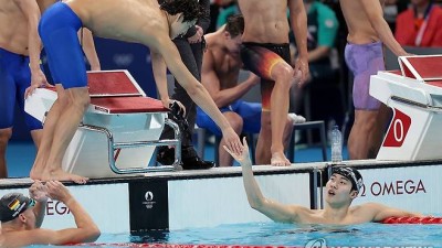 한국 남자계영 800ｍ, 세계선수권 3위로 결승행…연속 메달 도전