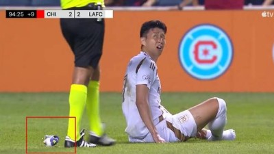 축구화 벗겨지고, 괜한 시비까지... 손흥민 '험난했던' MLS 신고식