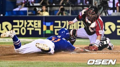 ‘타율 6푼9리’ 우승 포수, 치명적인 홈 태그 실수까지 하다니…LG 타선의 마지막 고민