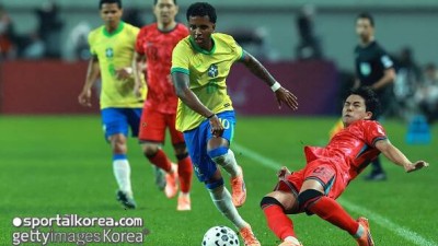 난 새로 태어났다 홍명보호 두들겨 때리고 '자신감'마저 회복→하락세 보이던 브라질 호드리구, 점점 더 나아지고 있어