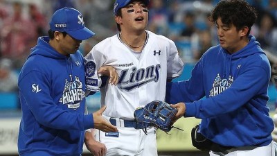 삼성 김영웅 어쩌나…허리 통증으로 교체(종합)
