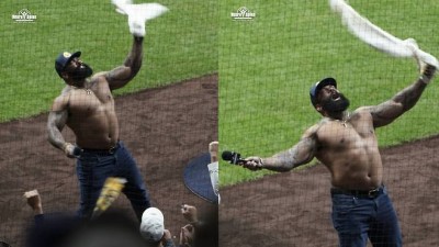 테임즈 이정도면 신들렸다…'꿈 이뤄준' 은인위해 상의까지 벗어던기고 '광란의 응원쇼'