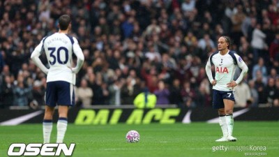 '빅찬스미스 3번' 토트넘, 이길 자격 없었다...안방서 빌라에 1-2 역전패→8경기 만에 패배→6위 추락
