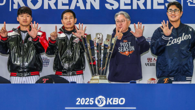 시뮬레이션 결과 LG 우승 확률 58%, 한화는 7차전 가야 희망...염경엽 손가락 6개-김경문 7개 펼친 이유 있었네 [KS1]