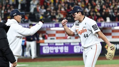 또 승리 지켜내지 못한 마무리, 김경문 감독 “오늘은 우리 마무리가···야구 어렵다, 김서현 8회는 잘 막았다”