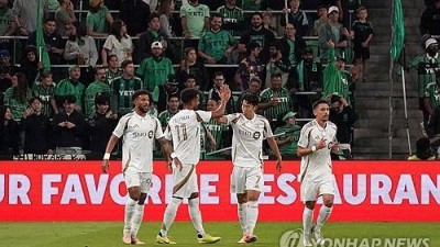 '손흥민 1골1도움' LAFC, 오스틴 완파하고 PO 2R 진출