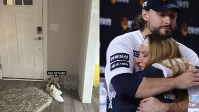 신발은 현관에… 한화 와이스 부부, 미국서도 '한국 사랑' 진행형