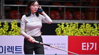 '여제' 김가영 꺾은 '차세대 스타' 정수빈 승승장구...16강서 팀 동료 황민지 꺾고 시즌 첫 8강행