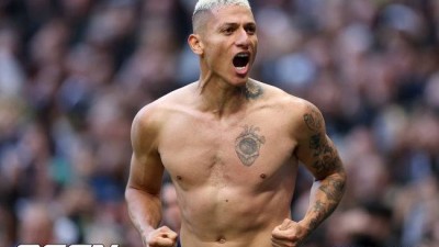 '훌렁 훌렁 벗지 좀 마라' 히샬리송, 벗었다 하면 '극장골' 먹히는 토트넘