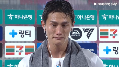 “친정팀에 대한 예우” 결국 눈물까지…‘2주 전 전역→김천전 결승골’ 강원 박상혁이 보여준 진심