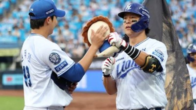 '역대 최초 4번째 FA' 강민호 원태인, 긴장해라 왜?...'김영웅 헛스윙' 삼진 잡은 될성부른 떡잎←13년 뒤 푸른 피 에이스 물려줄게