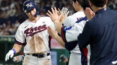 '김주원 9회말 2사 동점포' 한국, 일본과 무승부 '10연패 끊어내'