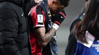 [현장에서]'울보' 린가드, 고별전서 결국 참지 못하고 '눈물 뚝뚝'…한국말로 감사합니다. 사랑해!