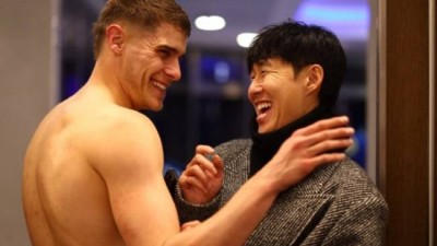 내 골보다 낫다 생각해? 손흥민, 푸스카스급 골 재현한 판 더 펜과 재회해 훈훈 장면 포착