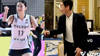 ‘블로킹 1위’ 딸은 여자부 선두 질주, ‘단장’ 아빠는 남자부 6위→3위...배구 부녀의 승승장구