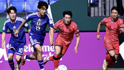 韓, 일본에 끝내 무너졌다!…日 고이즈미 전반 36분 선제골→한국 시종일관 밀리다가 결국 고개 숙여 (전반 40분)