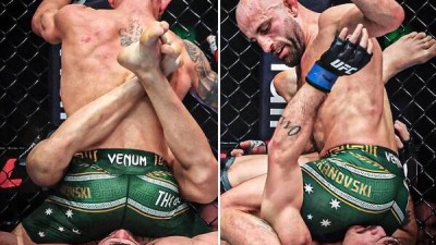 '엉덩이로 깔아뭉개고 난타' UFC 굴욕 장면→가슴에 앉아 있다 생각 공개 사과한 '챔피언' 볼카노프스키...로페스에게 미안
