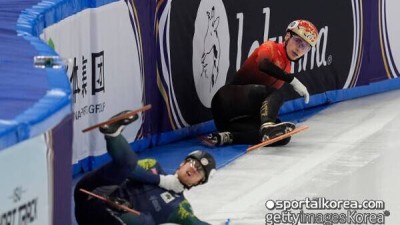 '끔찍한 사고' 中선수 스케이트 날에 목 베였던 호주 스케이터, 생명 위협 딛고 올림픽 섰지만...1000m 예선 탈락 부모님 실망시킨 것 같아 마음 아파