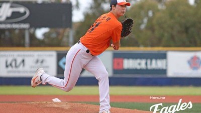 '엄상백 1이닝 무실점→한지윤 1타점' 한화, 멜버른에 간신히 1점 내고 졌다…연습경기 2연패 [한화 캠프]