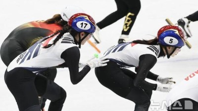 죽음의 조 뒤집은 '두 번의 역전 드라마'... 쇼트트랙 여자 계주, 완벽 팀워크로 금빛 질주 예고