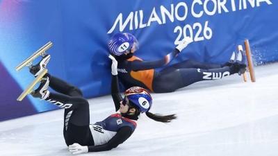 우리 김길리가 동네 북입니까… 레이스 중에도 '쾅', 끝나고도 '쾅', 대체 왜 이러나 [2026 밀라노]