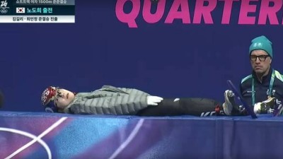 '쇼트트랙 경기 중인데?'... 노도희가 준준결승서 누워있던 이유[여자 1500m]