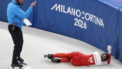 쇼트트랙 '핏자국' 끔찍한 사고, 긴급 봉합 천만다행 안면 베인 셀리에르, 눈에는 이상 없어