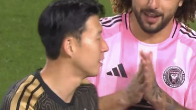 “손흥민이 누군지 설명해야 돼?” 경기 도중, 두 손 모아 유니폼 받아내고…‘인터뷰서 쏘니 무한 찬양’