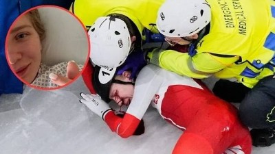 이게 날 살렸어요 올림픽 대형사고…스크레치 난 고글 공개, 스케이트 날에 얼굴 베인 폴란드 선수 이제야 조국 복귀