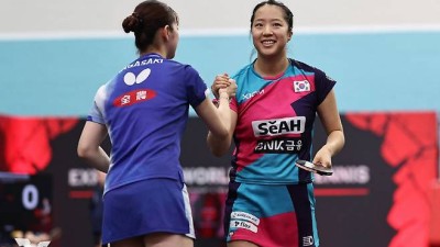 日에이스와 짝 맞춘 신유빈, 女복식 결승서 日톱랭커 미와 조에 0대3패 '2연속 준우승'[싱가포르 스매시]