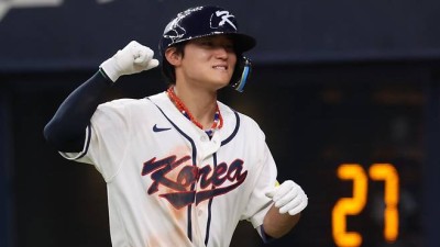 세계가 주목하는 김도영 또 터졌다, 日 한신 상대 동점 솔로 홈런 '쾅'