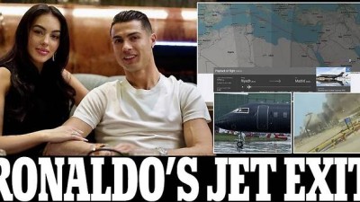 '목숨 살려' 호날두 이란 미사일 공격→사우디 긴급 탈출? '1200억' 전용기 스페인 마드리드 도착 확인
