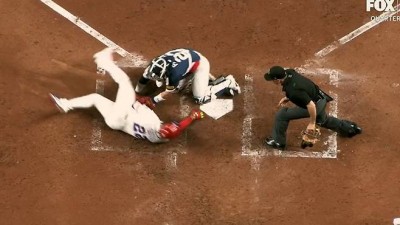 '한국 콜드패 대굴욕' 박동원 태그 실패에 소토 스윔 무브 슬라이딩 완벽해