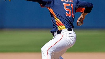 '은퇴 고민하던 투수 맞나' 와이스, 첫 선발 등판 4⅓이닝 무실점 호투…시범경기 ERA 0.93, 빅리그 로스터 보인다