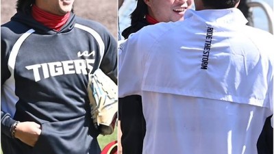 '현진이 형!' 호랑이 된 김범수, '괴물 선배' 앞에 활짝 웃었다[대전 현장]