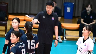 갑자기 지휘봉 잡은 도로공사 김영래 감독대행 6㎏이 빠졌습니다