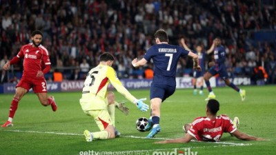 0-2 패배는 운이 좋았다 슬롯 좌절…'이강인 교체 출전' PSG, UCL 8강 1차전서 리버풀 완파